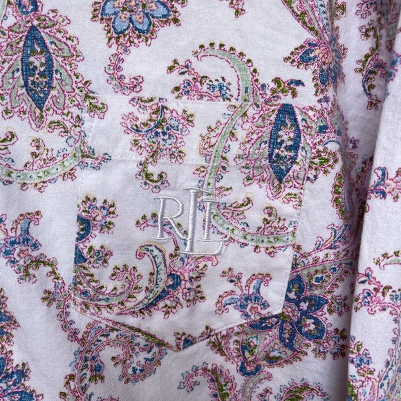 Ralph Lauren sleep shirt size Medium long sleeve flannel - Picture 4 of 8